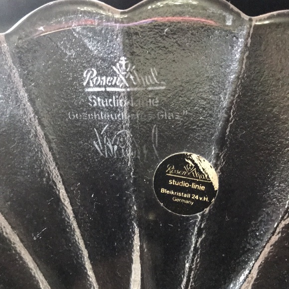 Rosenthal Crystal Glass Plate Signed 8” Germany - Picture 4 of 4